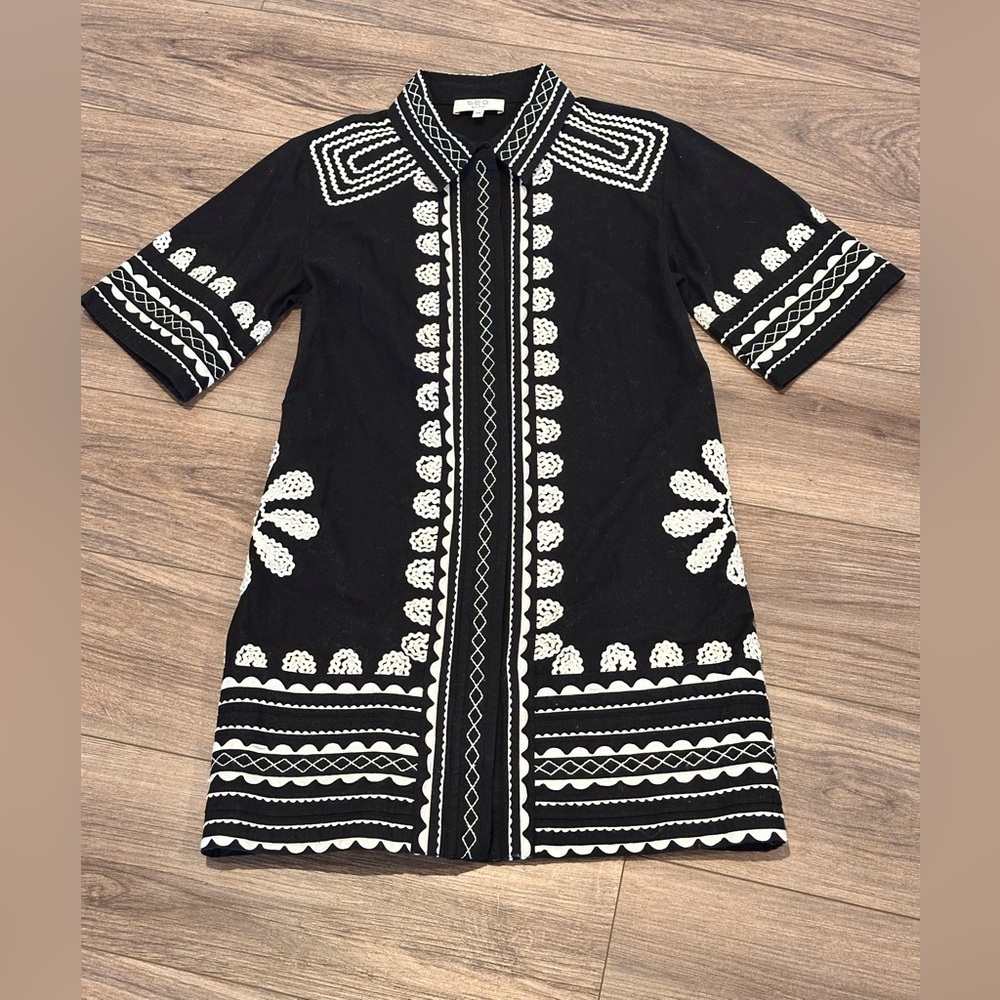 NWOT Sea New York Ryleigh Embroidered Ric Rac Shirt Dress Size XS - Picture 3 of 9